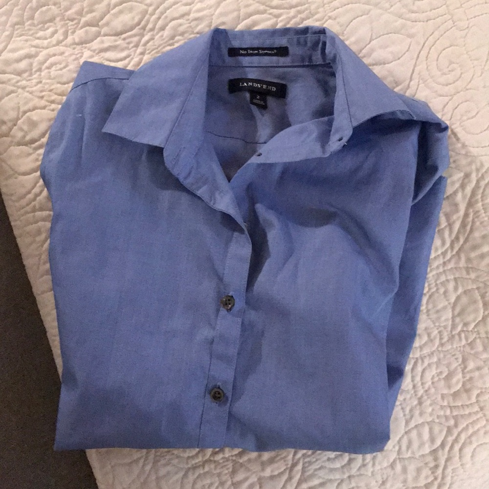 Lands End no iron long sleeve button up